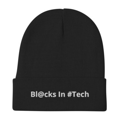 Bl@cks In #Tech Embroidered Beanie - Inline Logo