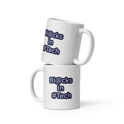 Bl@cks In #Tech White Glossy Mug