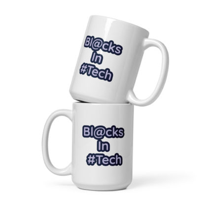 Bl@cks In #Tech White Glossy Mug - Image 2